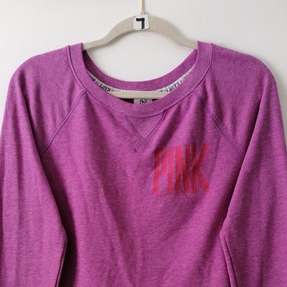 Pink Victoria's Secret Purple & Red Crew Neck Tie Dye Sweatshirt Sz SP Set Of 2 - Picture 3 of 11